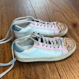 Steve Madden Pink and Gold Glitter Kids Sneakers, Used, 13M